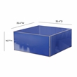 Maklaine Modern Contemporary Glass Coffee Table in Blue Finish