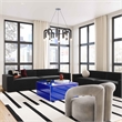 Maklaine Modern Contemporary Glass Coffee Table in Blue Finish