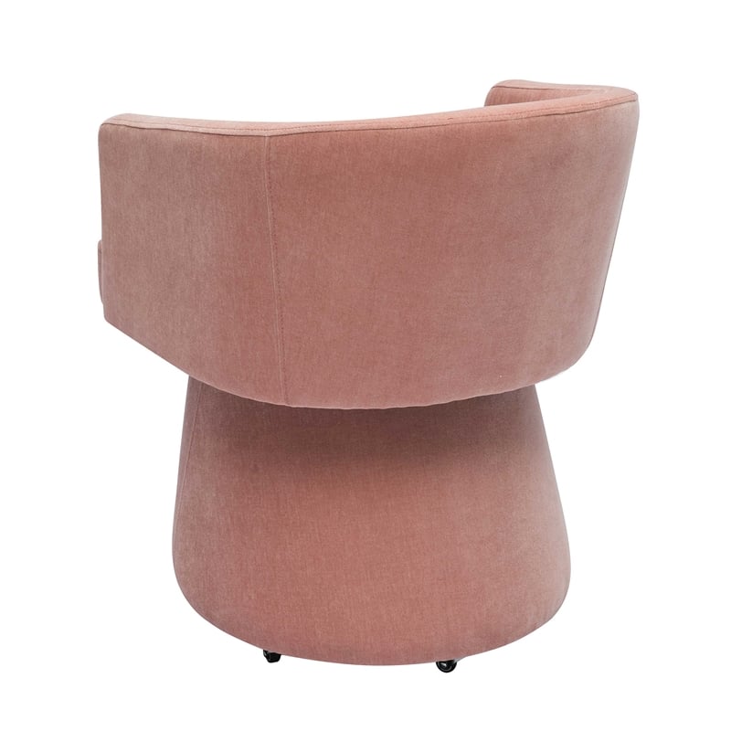 Maklaine Modern Contemporary Rolling Desk Chair in Pink Finish