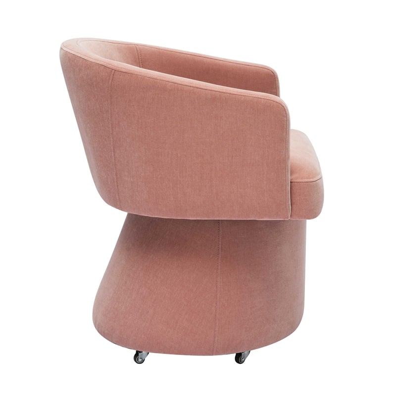 Maklaine Modern Contemporary Rolling Desk Chair in Pink Finish