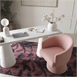 Maklaine Modern Contemporary Rolling Desk Chair in Pink Finish