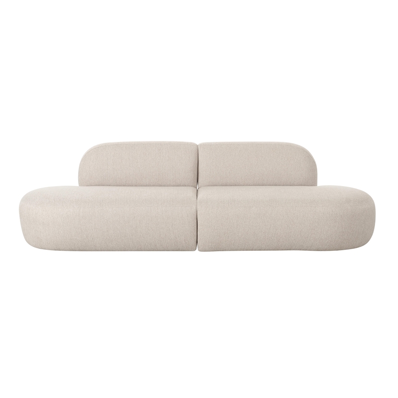 Maklaine Modern Contemporary Linen Fabric Sofa in Beige Finish