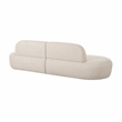 Maklaine Modern Contemporary Linen Fabric Sofa in Beige Finish