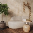 Maklaine Modern Contemporary Linen Fabric Sofa in Beige Finish