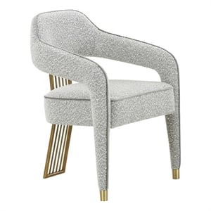 Maklaine Modern Contemporary Speckled Gray Boucle Dining Chair