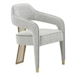 Maklaine Modern Contemporary Speckled Gray Boucle Dining Chair