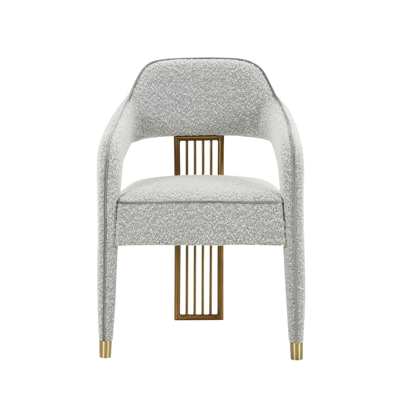 Maklaine Modern Contemporary Speckled Gray Boucle Dining Chair