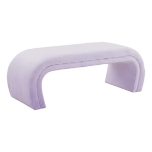 maklaine modern contemporary lavender velvet upholstered bench