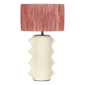 Maklaine Contemporary Wild Thing Beige Papier Mache Table Lamp
