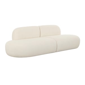 Maklaine Modern Contemporary Boucle Fabric Sofa in Cream Finish