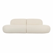 Maklaine Modern Contemporary Boucle Fabric Sofa in Cream Finish