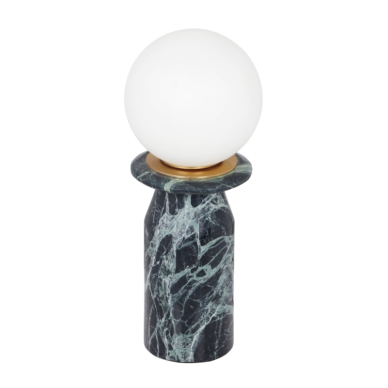 Maklaine Modern Contemporary Malachite Green Marble Finish Lamp