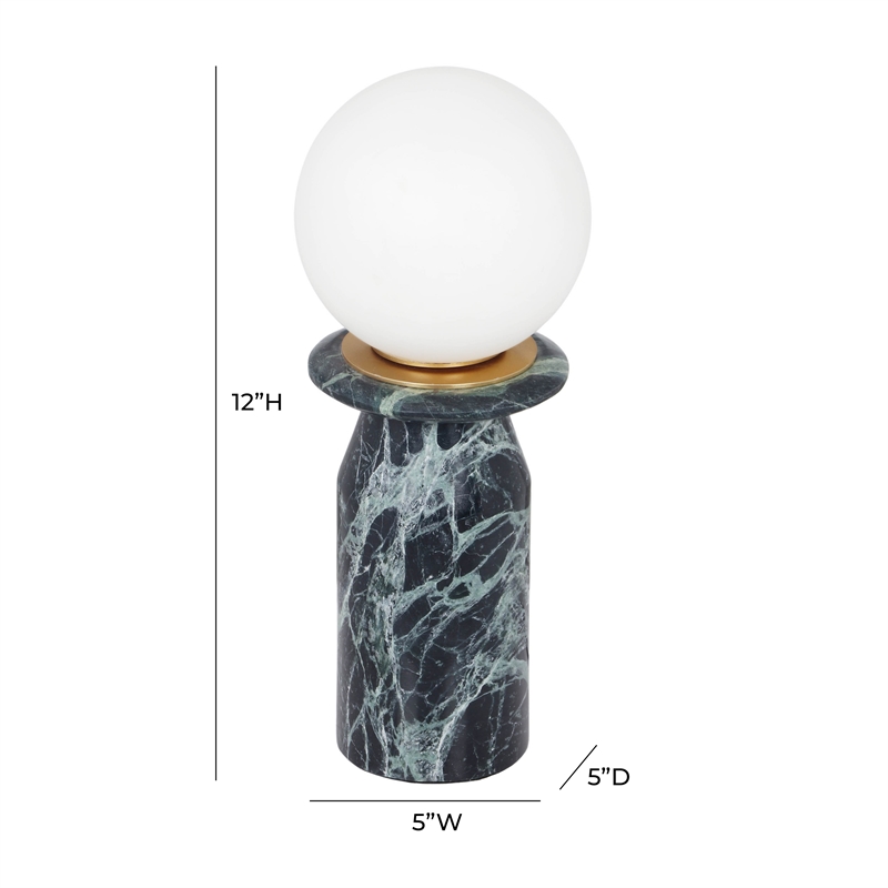 Maklaine Modern Contemporary Malachite Green Marble Finish Lamp