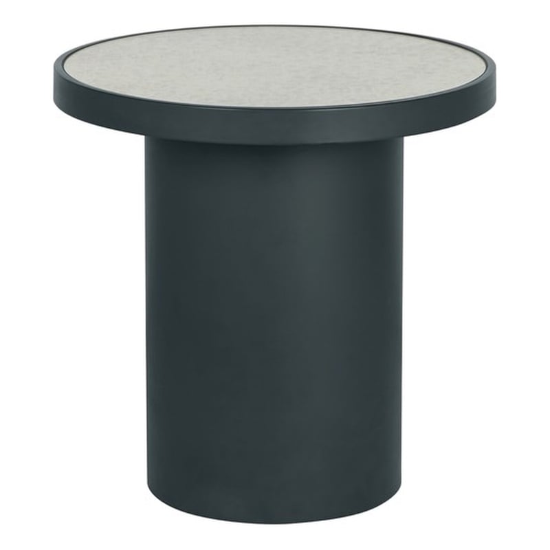 Maklaine Modern Contemporary Antique Silver Mirrored Side Table