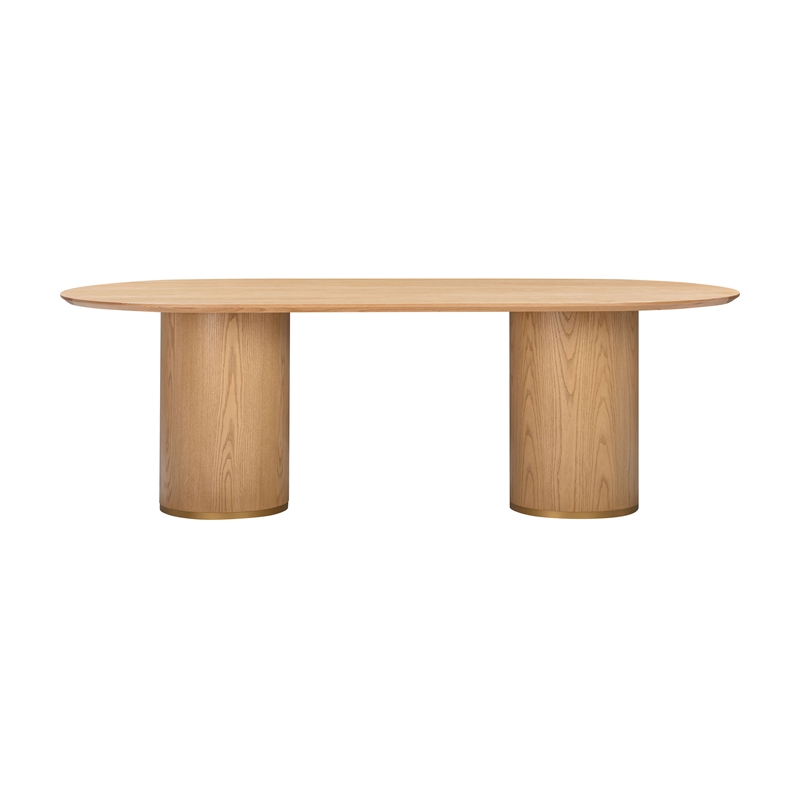 Maklaine Modern Contemporary Natural Ash Wood Oval Dining Table