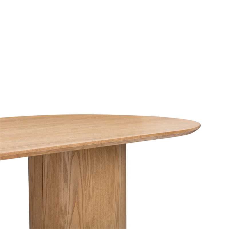 Maklaine Modern Contemporary Natural Ash Wood Oval Dining Table