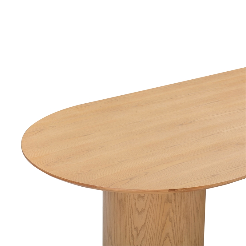 Maklaine Modern Contemporary Natural Ash Wood Oval Dining Table