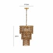 Maklaine Modern Contemporary Brass Chain Link 3-Tier Chandelier