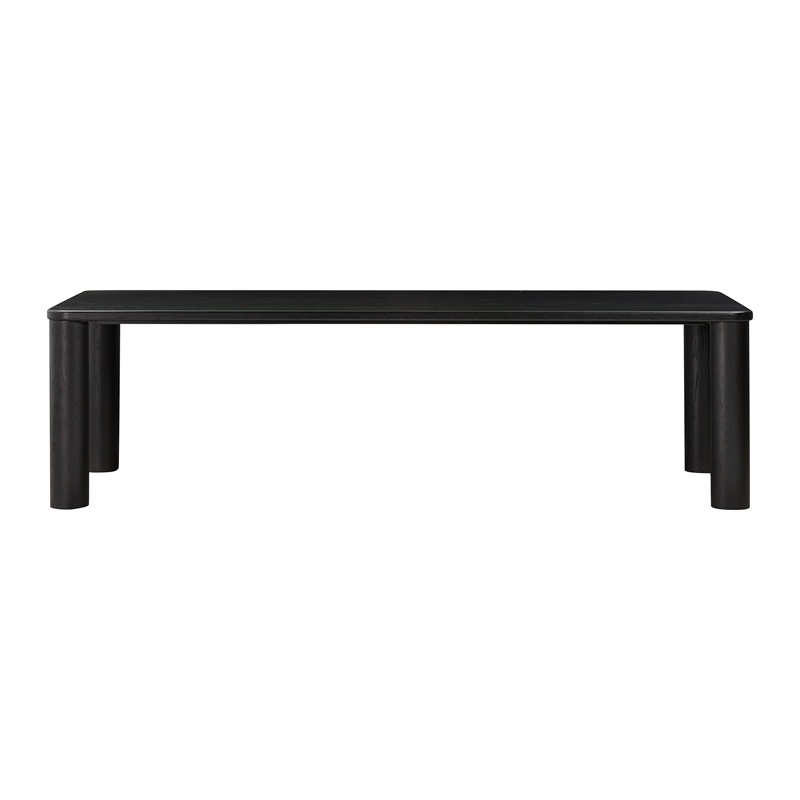 Maklaine Modern Contemporary Black Oak Rectangular Dining Table