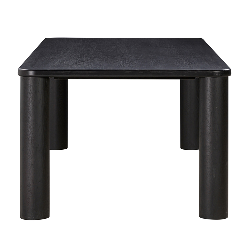Maklaine Modern Contemporary Black Oak Rectangular Dining Table