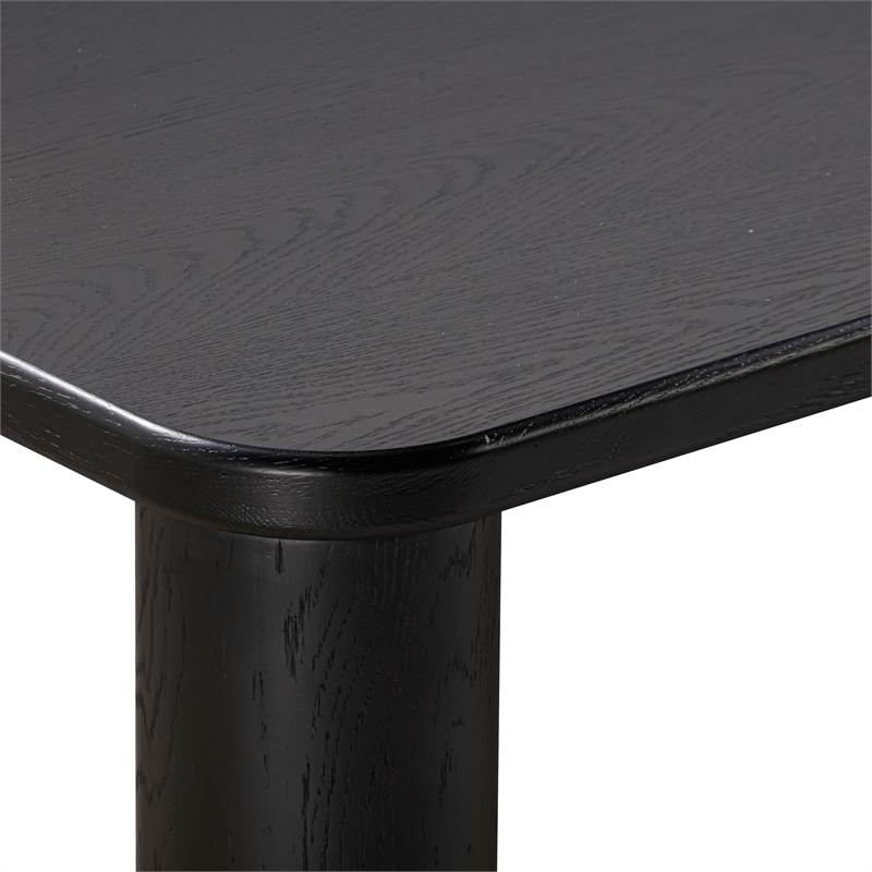 Maklaine Modern Contemporary Black Oak Rectangular Dining Table