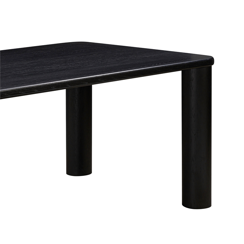 Maklaine Modern Contemporary Black Oak Rectangular Dining Table