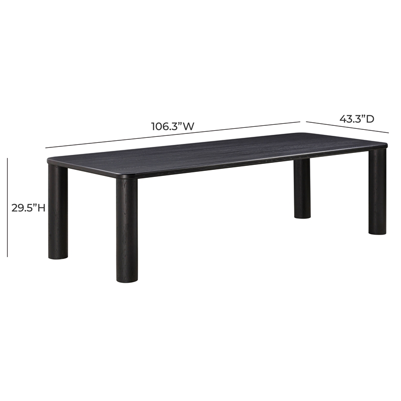 Maklaine Modern Contemporary Black Oak Rectangular Dining Table