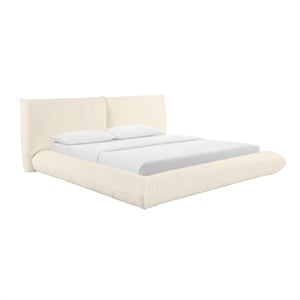 Maklaine Contemporary Cream 100 Percent Recycled Linen King Bed