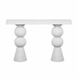 Maklaine Modern Contemporary Resin Console Table in White Finish