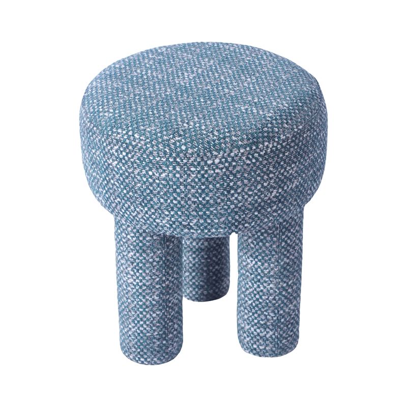 Maklaine Modern Contemporary Chenille Stool in Teal Green Finish