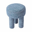 Maklaine Modern Contemporary Chenille Stool in Teal Green Finish