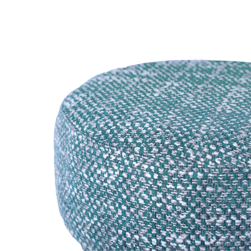 Maklaine Modern Contemporary Chenille Stool in Teal Green Finish