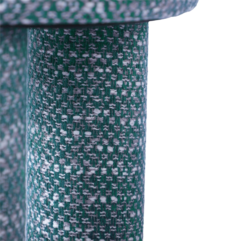 Maklaine Modern Contemporary Chenille Stool in Teal Green Finish