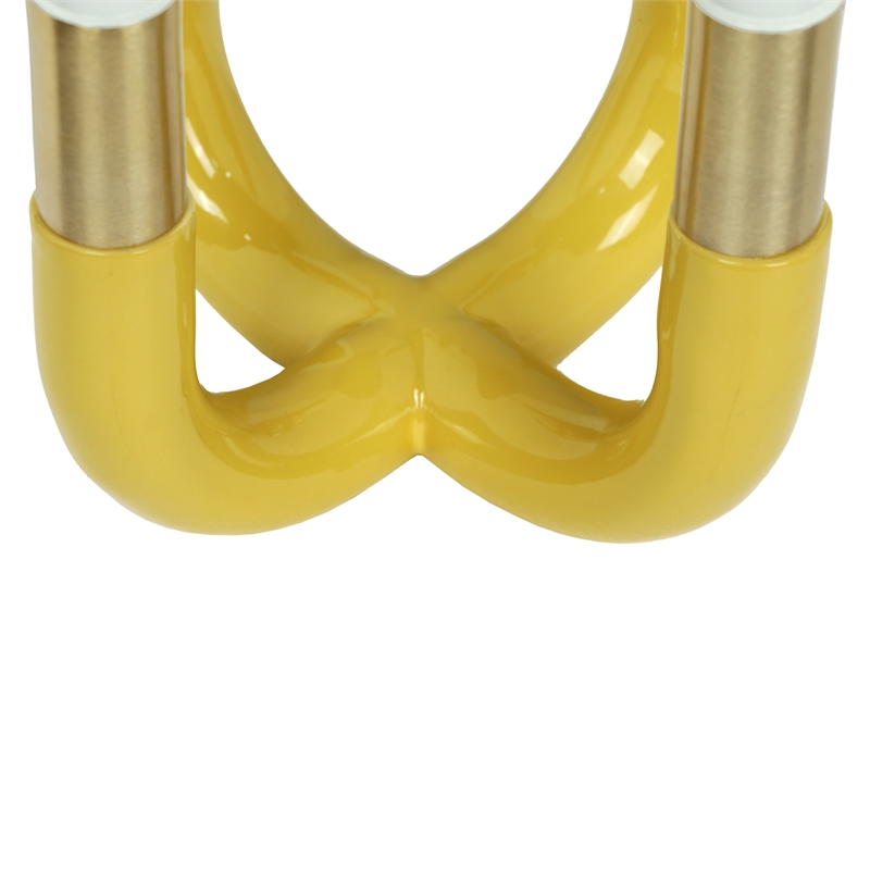 Maklaine Modern Contemporary Mustard Yellow Aluminium Candelabra
