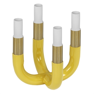 Maklaine Modern Contemporary Mustard Yellow Aluminium Candelabra