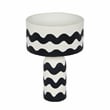 Maklaine Modern Contemporary Black Waves Papier Mache Table Lamp