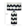 Maklaine Modern Contemporary Black Waves Papier Mache Table Lamp