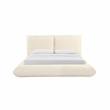Maklaine Recycled Linen Cream Queen Bed Rectangular Durable Unassembled
