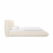Maklaine Recycled Linen Cream Queen Bed Rectangular Durable Unassembled