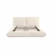 Maklaine Recycled Linen Cream Queen Bed Rectangular Durable Unassembled