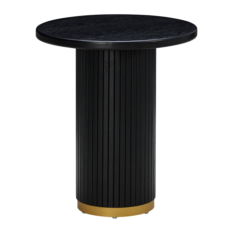 Maklaine Modern Contemporary Wood Entry Table in Black Oak Finish