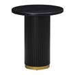 Maklaine Modern Contemporary Wood Entry Table in Black Oak Finish