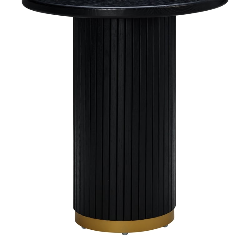 Maklaine Modern Contemporary Wood Entry Table in Black Oak Finish