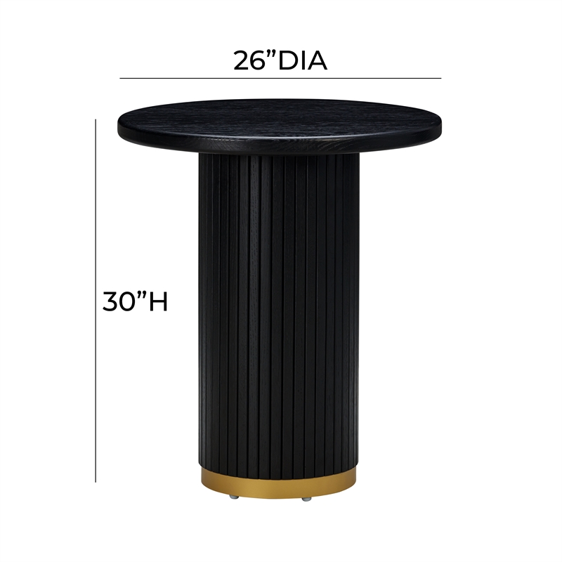 Maklaine Modern Contemporary Wood Entry Table in Black Oak Finish