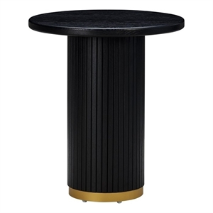 Maklaine Modern Contemporary Wood Entry Table in Black Oak Finish