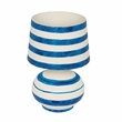 Maklaine Modern Contemporary Blue Striped Papier Mache Table Lamp