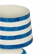 Maklaine Modern Contemporary Blue Striped Papier Mache Table Lamp