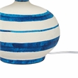 Maklaine Modern Contemporary Blue Striped Papier Mache Table Lamp