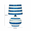 Maklaine Modern Contemporary Blue Striped Papier Mache Table Lamp
