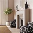 Maklaine Modern Contemporary Black Geometric Jacquard Weave Stool